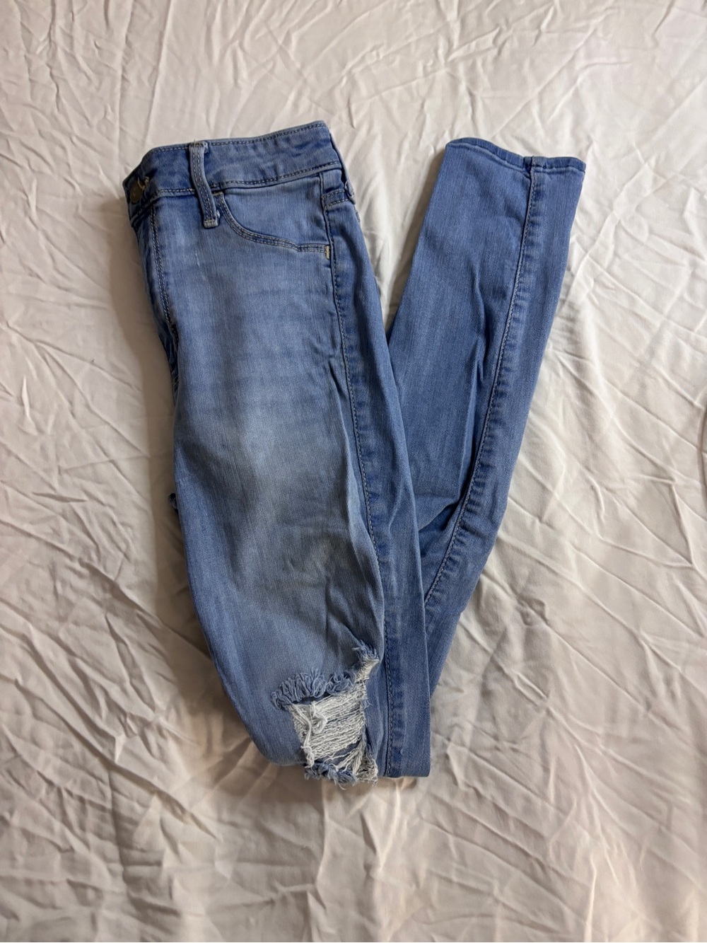 Hollister Light Blue Distressed Skinny Jeans